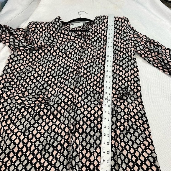 Vintage Lord & Taylor Pink &‎ Black Silk Long Sleeve Dress - Picture 12 of 12